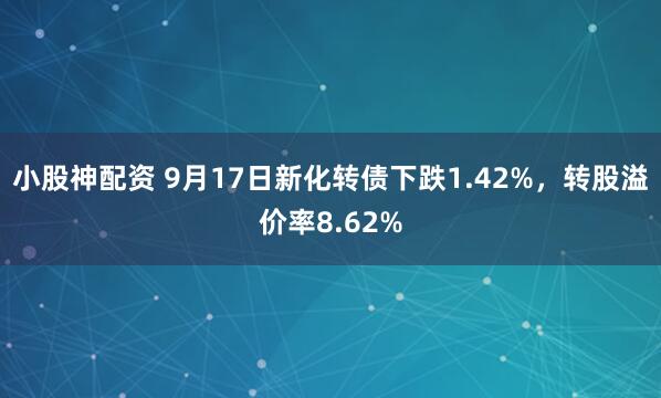 小股神配资 9月17日新化转债下跌1.42%，转股溢价率8.62%